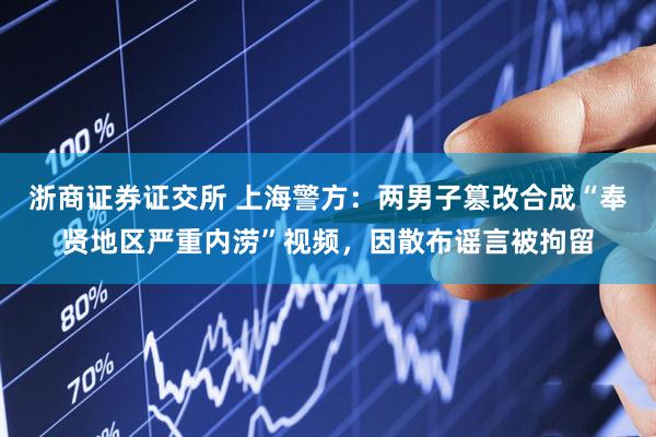 浙商证券证交所 上海警方：两男子篡改合成“奉贤地区严重内涝”视频，因散布谣言被拘留